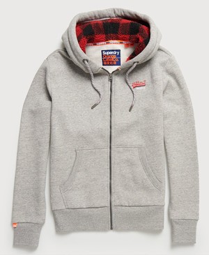 Superdry OI Winter Cali Cipzár Férfi Kapucnis Pulóver Szürke | FBXAD2036